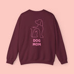 Dog Mom Crewneck Sweatshirt — Pink Minimalist Dog Outline