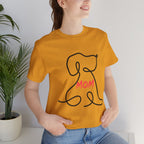 Mom Dog T-Shirt — Minimal Line Art Puppy Tee for Dog Moms, Mother's Day Gift