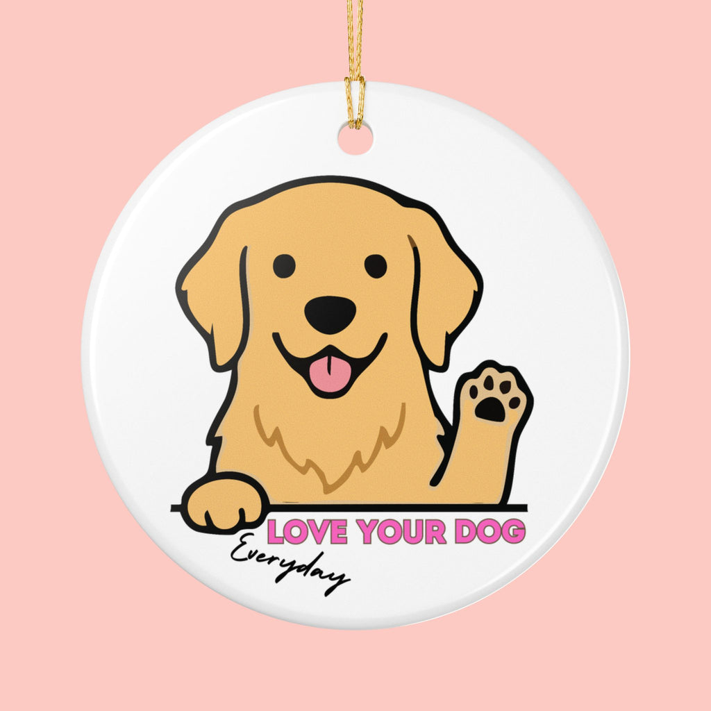 Dog Ornament — 'Love Your Dog Everyday' Ceramic Pet Memorial Decoration