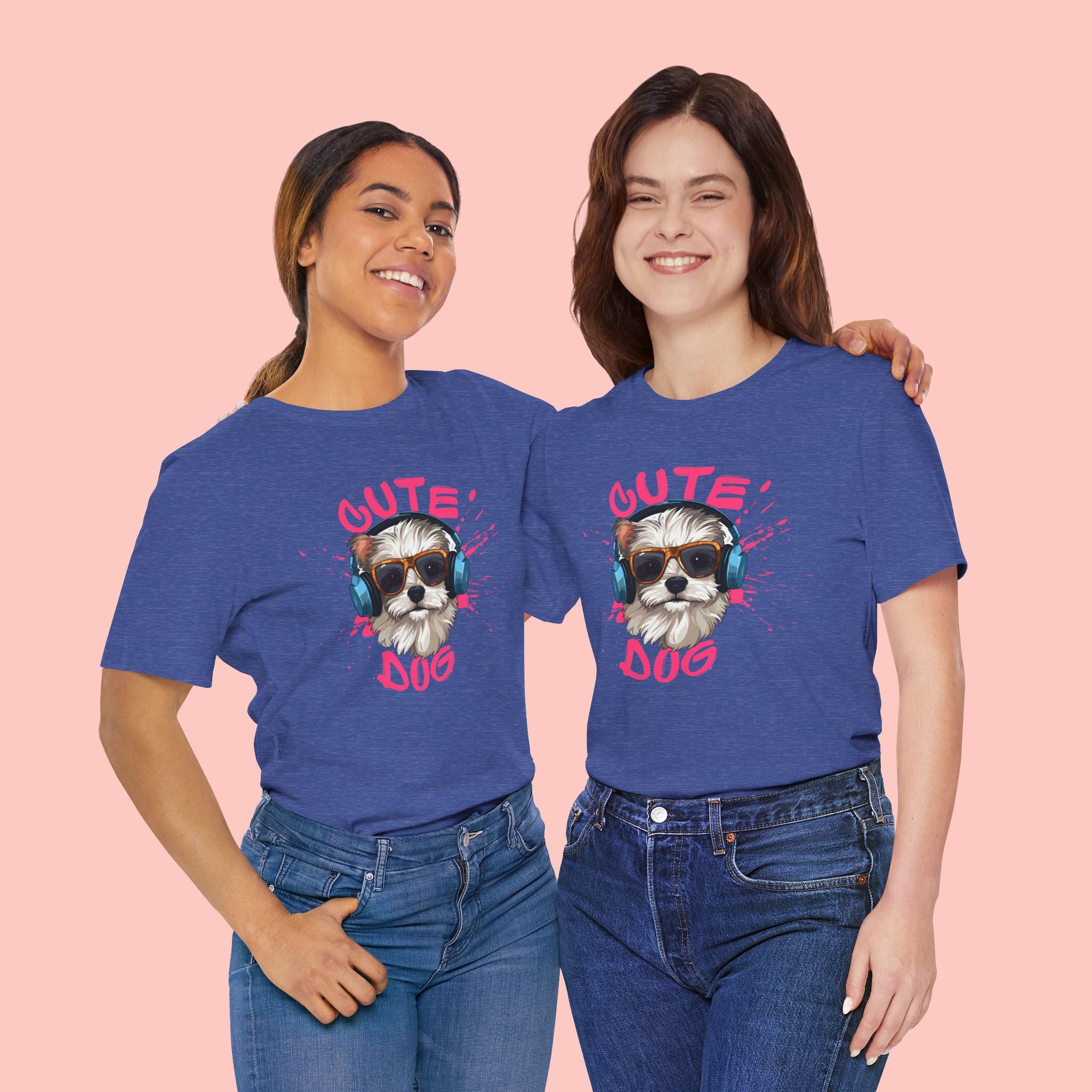 Cute Dog Tee — Headphones Puppy Graphic T-Shirt