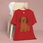 Dachshund Puppy Graphic T-Shirt — Cute Brown Dog Tee