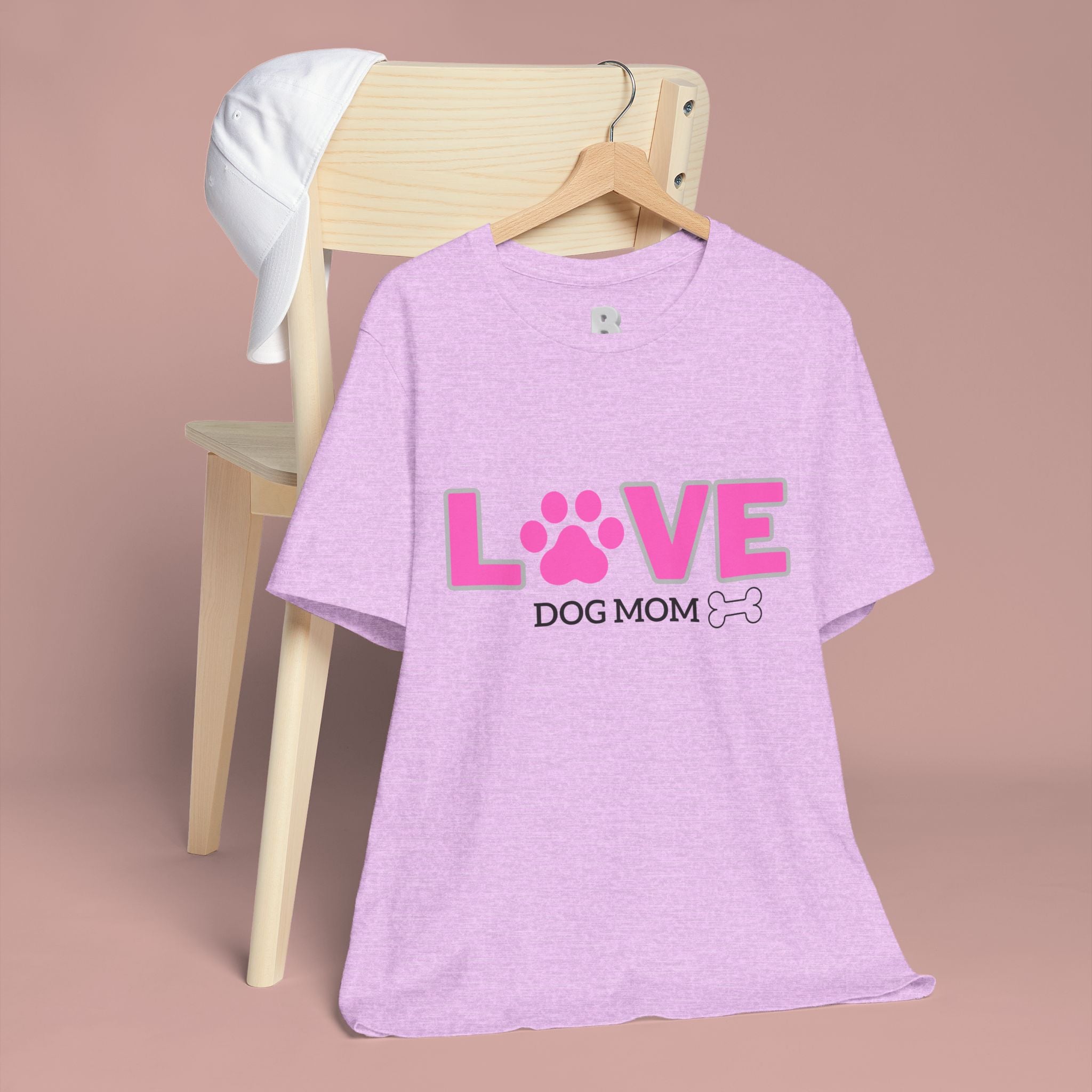 Love Dog Mom T-Shirt — Pink Paw Graphic Tee