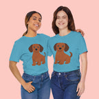 Dachshund Puppy Graphic T-Shirt — Cute Brown Dog Tee