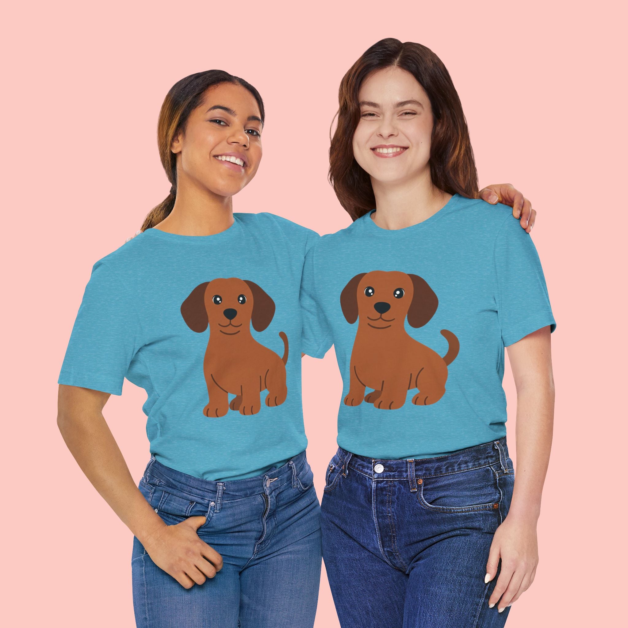 Dachshund Puppy Graphic T-Shirt — Cute Brown Dog Tee