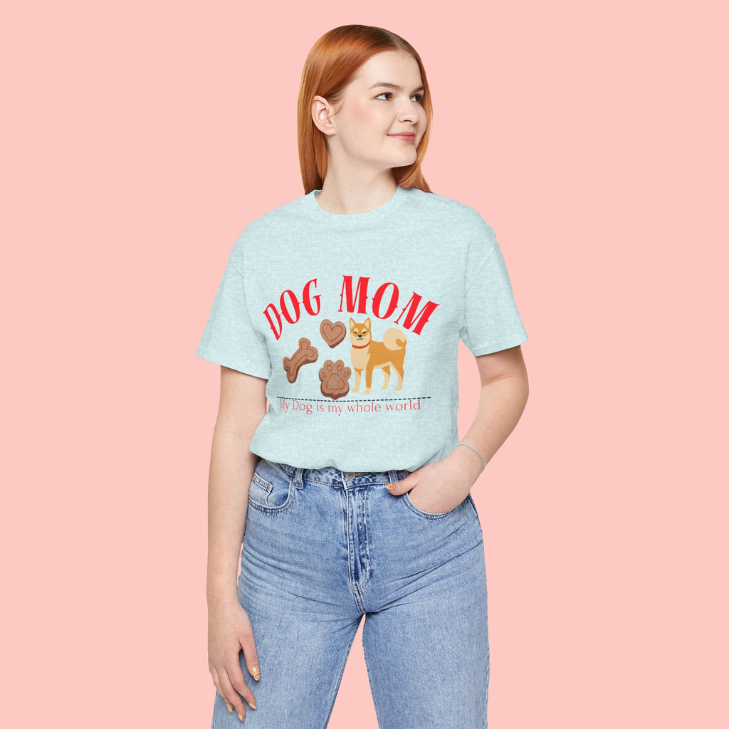Dog Mom T-Shirt — Cute Shiba & Treats “My Dog Is My Whole World” Tee