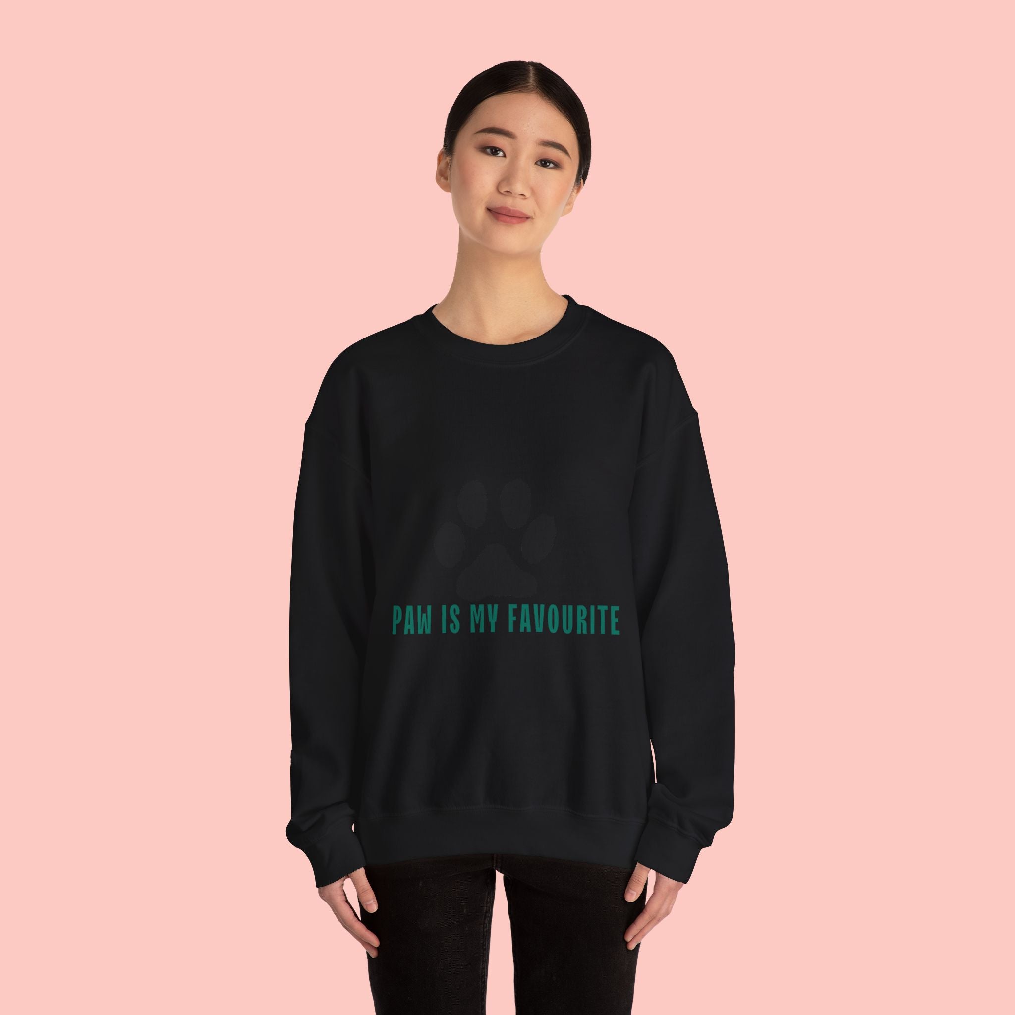 Paw Is My Favourite Sweatshirt – Cute Paw Print Crewneck for Dog & Cat Lovers