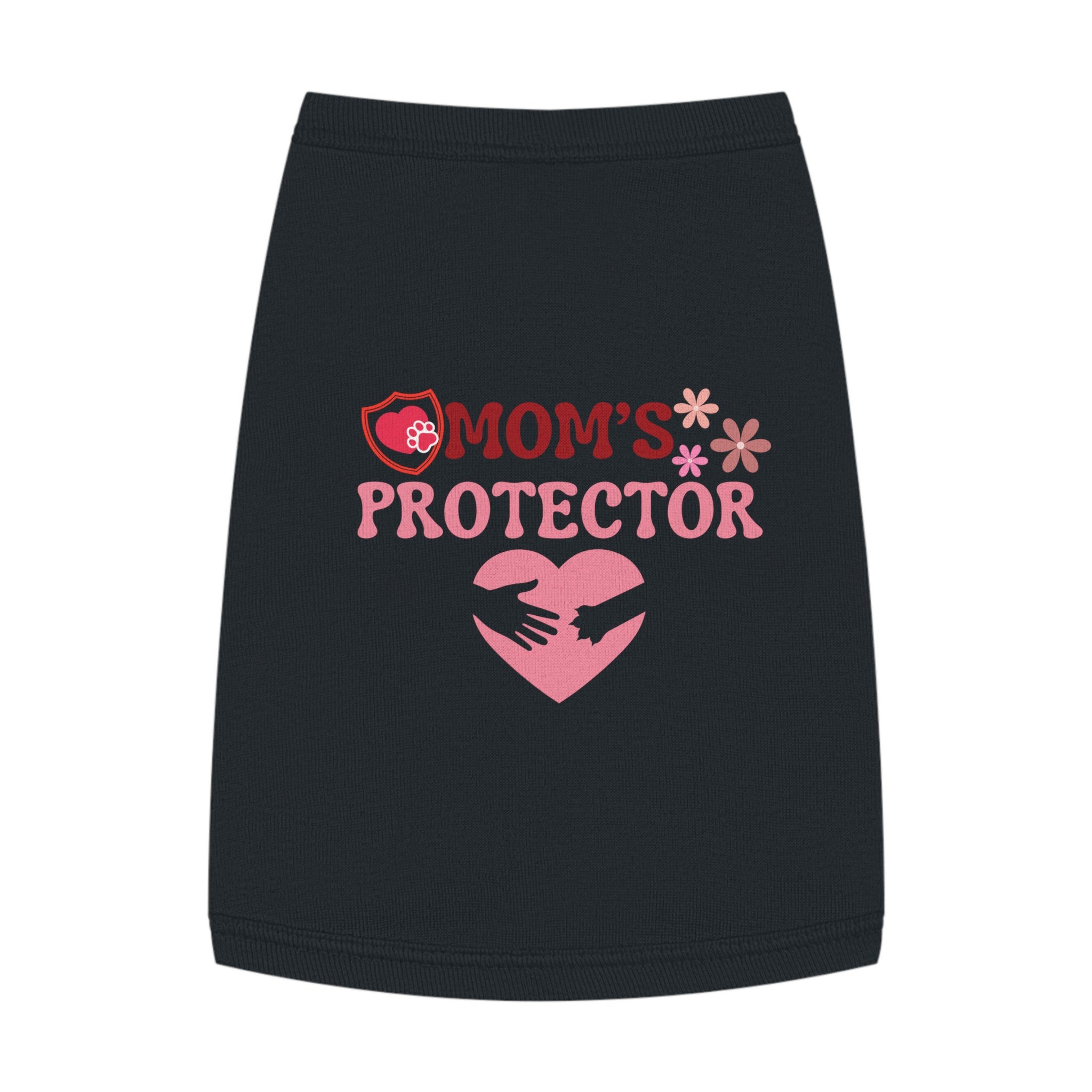 Mom’s Protector Pet Tank Top – Cute Pink Heart Dog Shirt for Mother's Day
