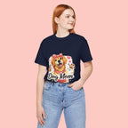 Dog Mom T-Shirt – Cute Golden Retriever Design with Hearts & Paw Prints