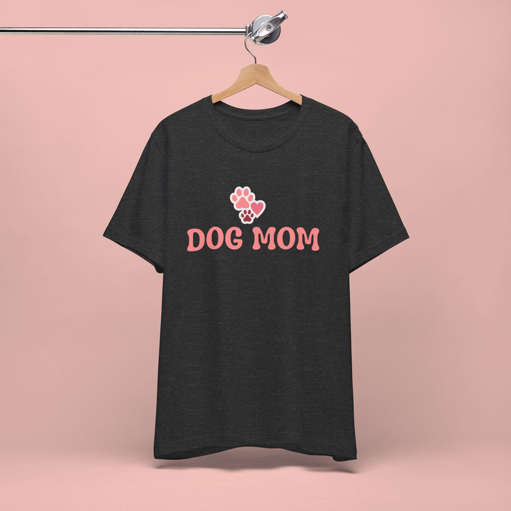 Dog Mom T-Shirt — Pink Paw Graphic Tee for Dog Lovers