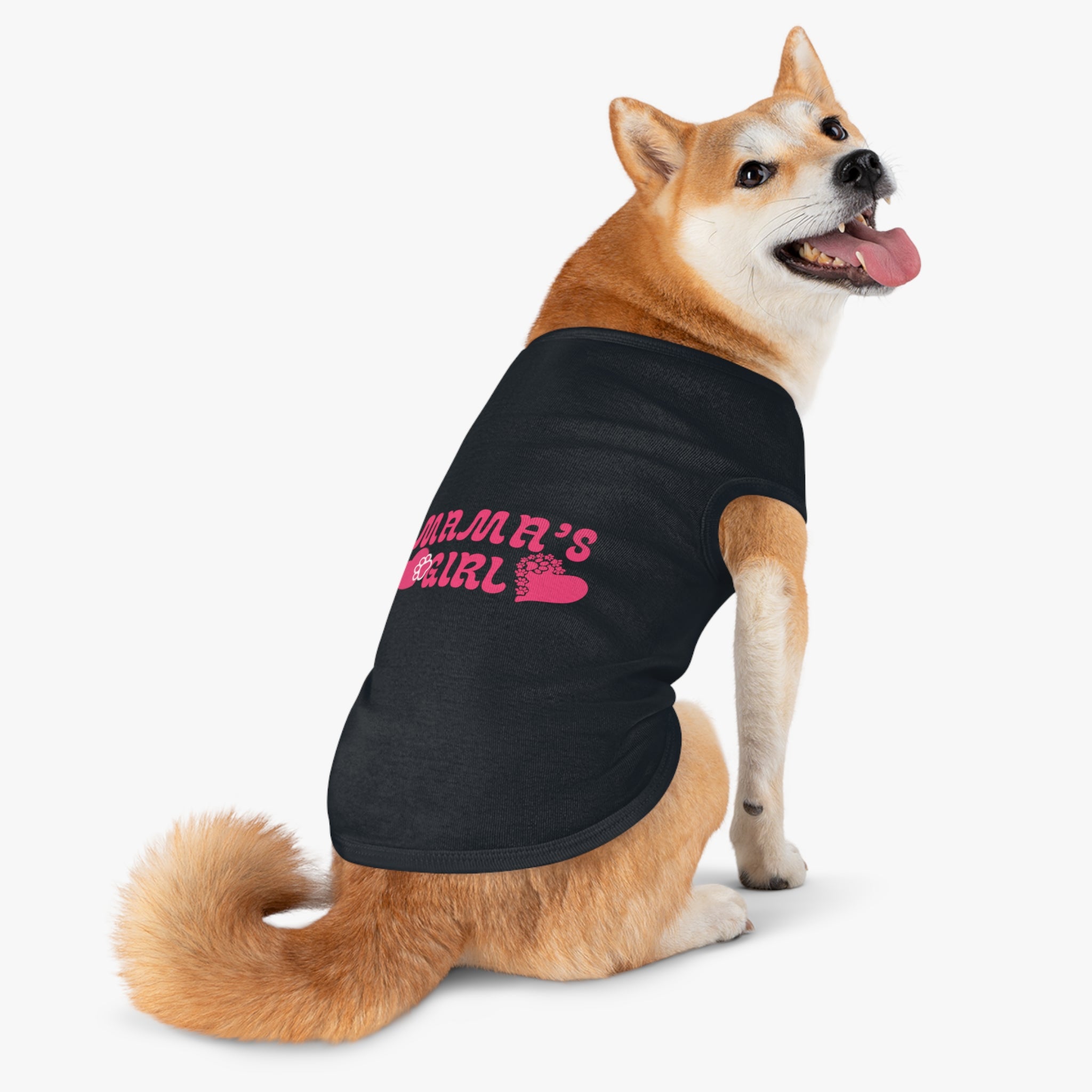Mama's Girl Pet Tank Top — Pink Heart & Paw Dog Shirt