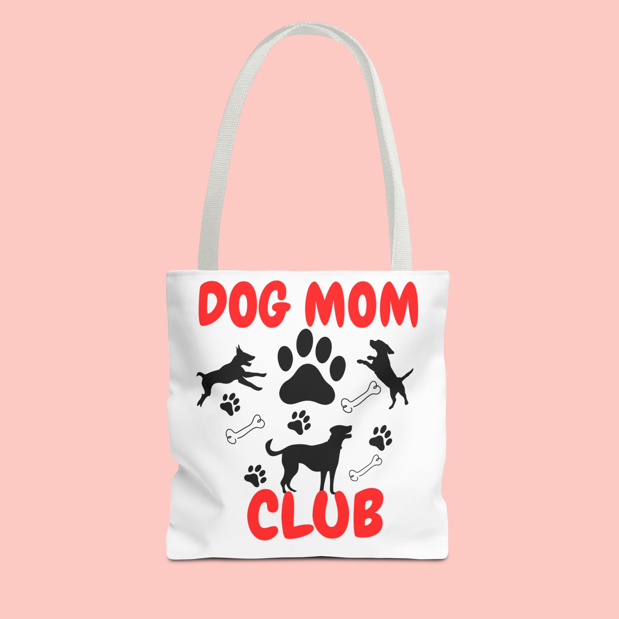 Dog Mom Club Tote Bag – Cute Paw Print Canvas Tote for Dog Lovers