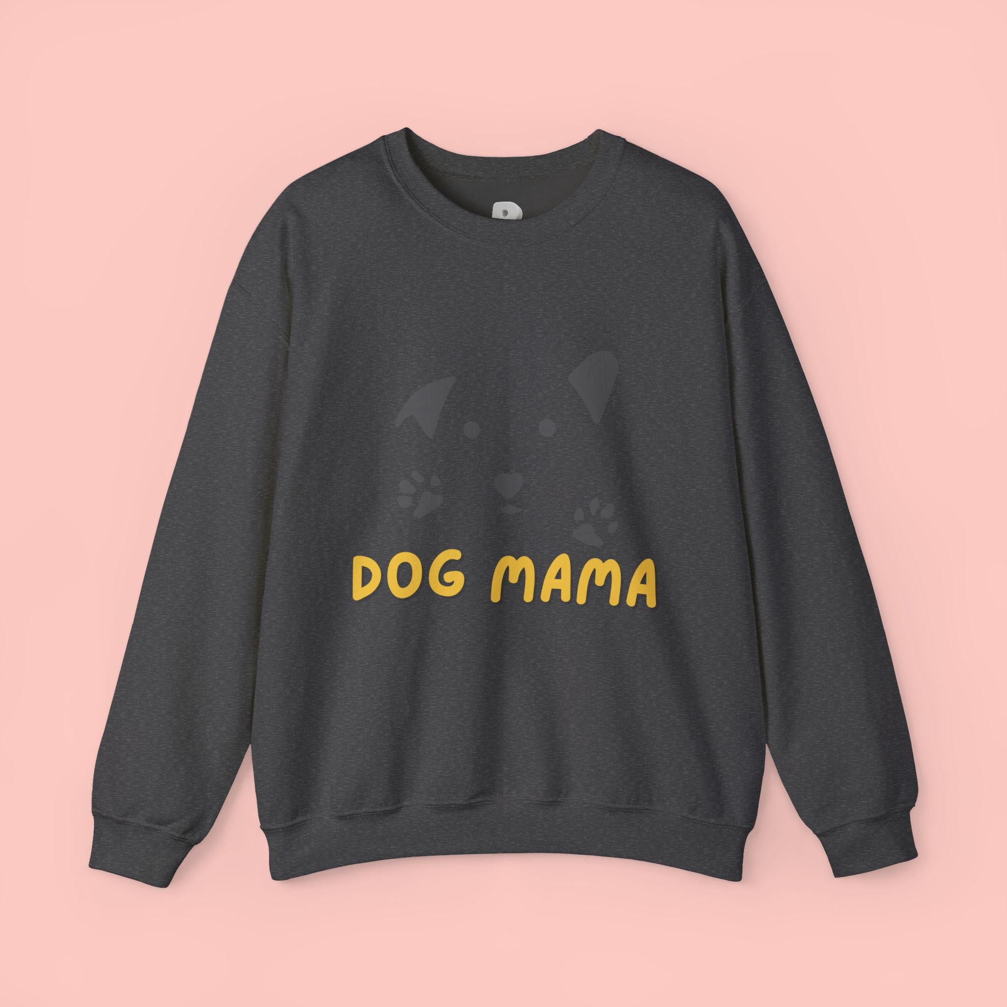 Dog Mama Crewneck Sweatshirt – Cute Paw Print & Puppy Graphic