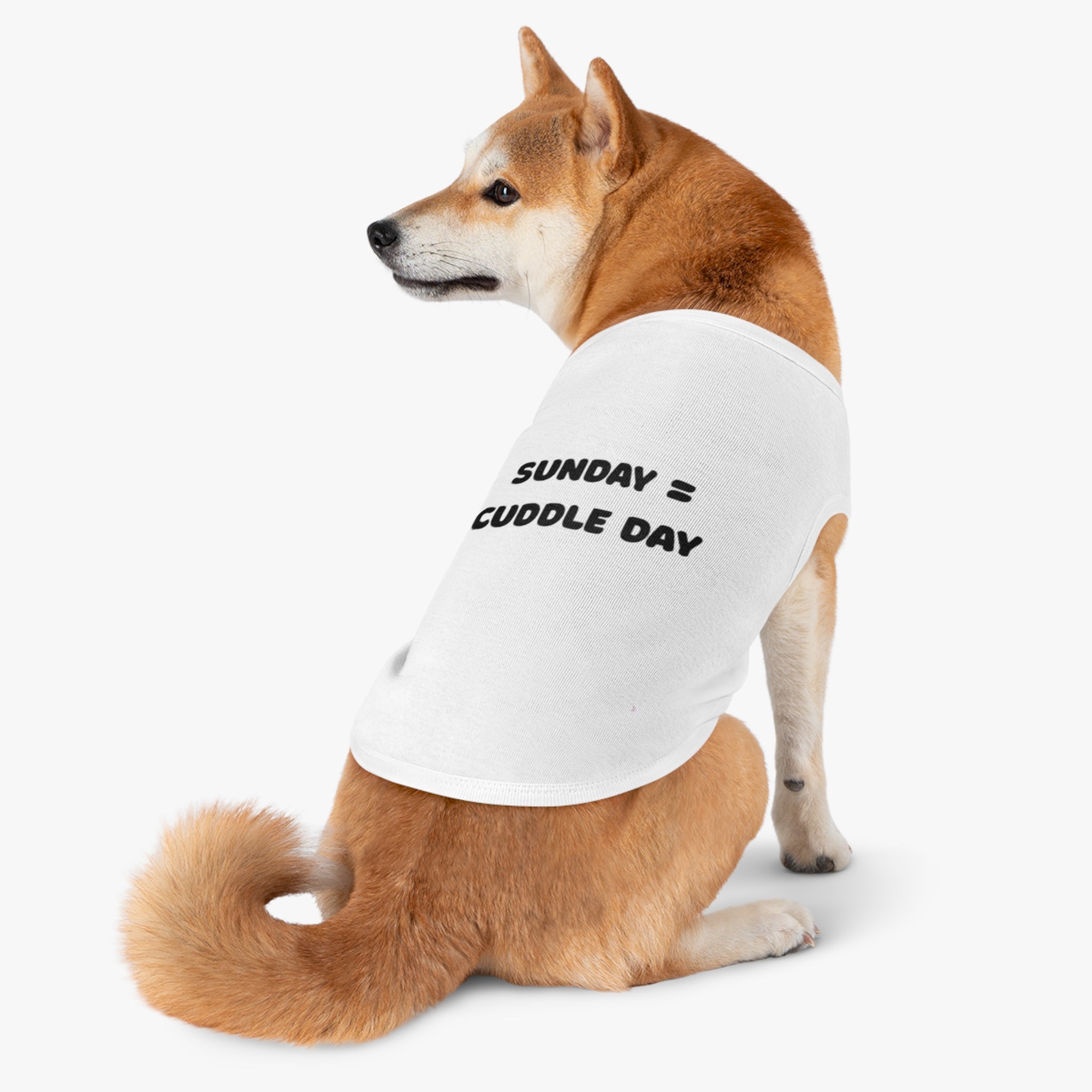 Pet Tank Top – "Sunday = Cuddle Day" Cozy Dog & Cat Tee