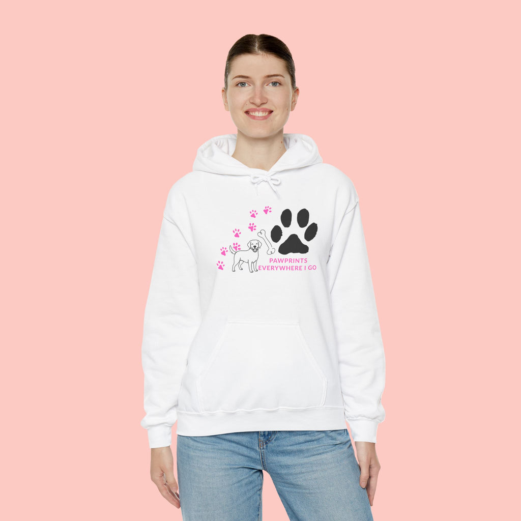 Dog Lover Hoodie — "Pawprints Wherever I Go" Pullover
