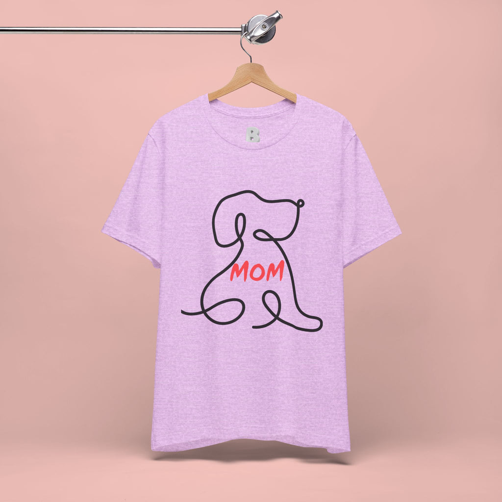 Mom Dog T-Shirt — Minimal Line Art Puppy Tee for Dog Moms, Mother's Day Gift