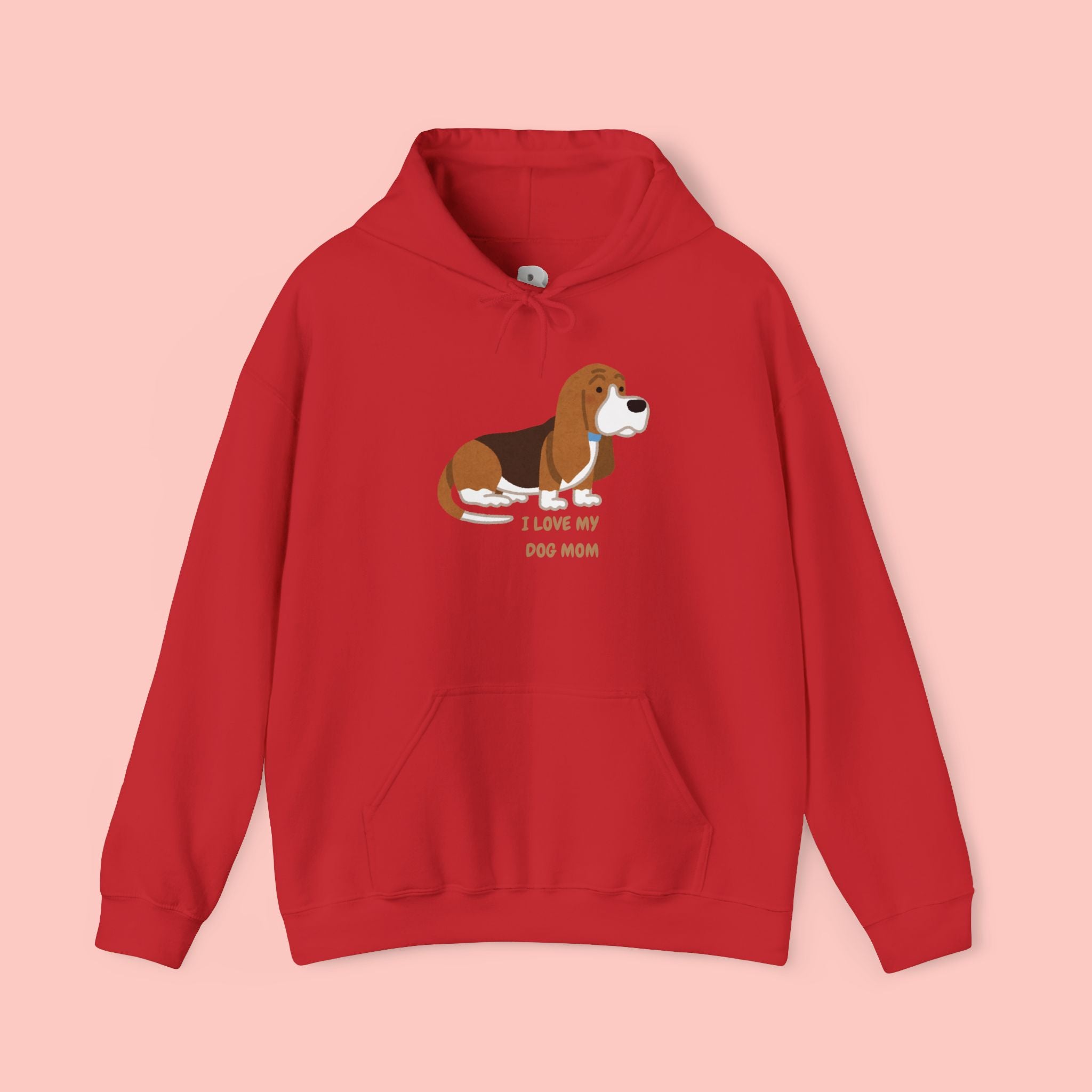 Dog Mom Hoodie — Cute Basset Hound I Love My Dog Mom Sweatshirt