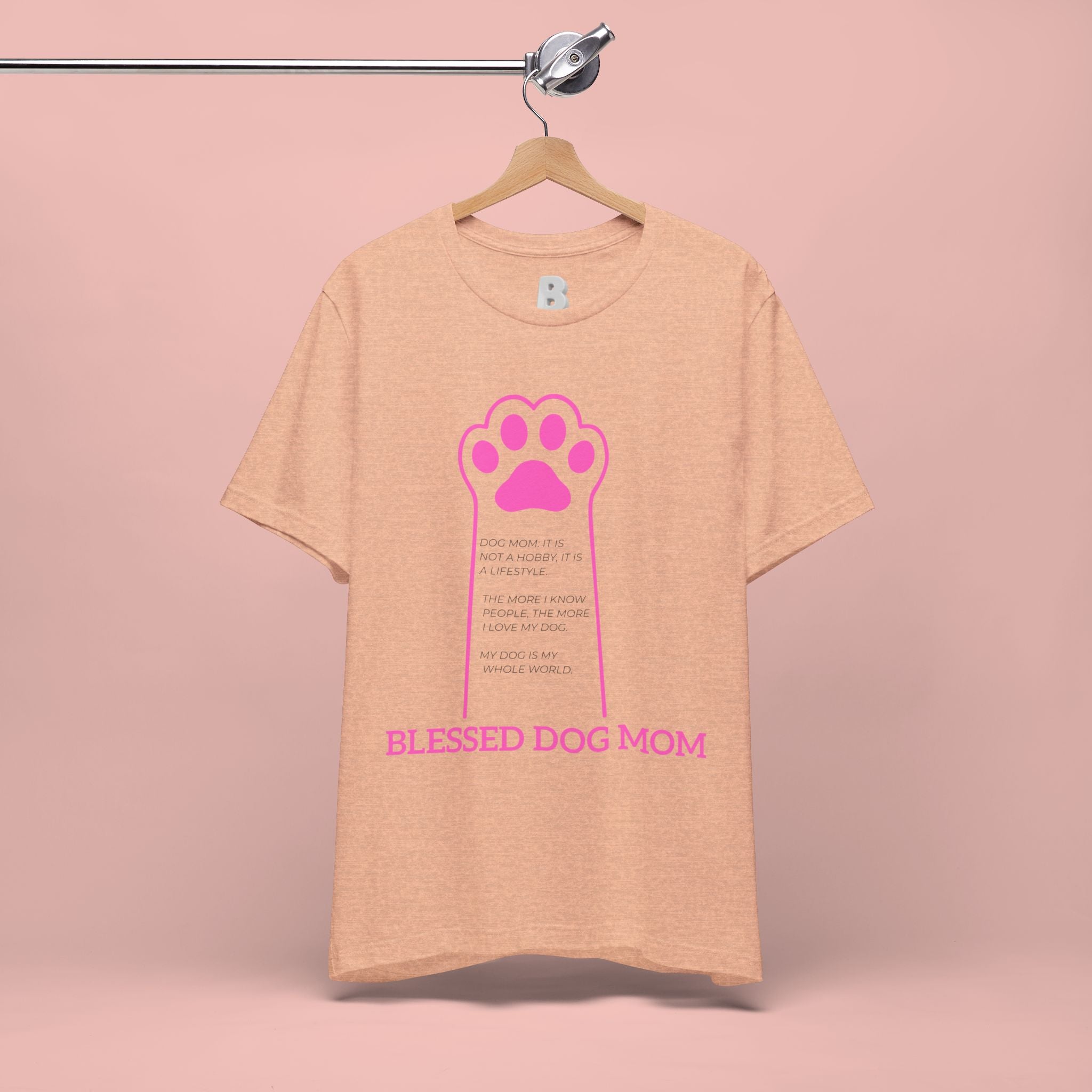 Blessed Dog Mom T-Shirt — Pink Paw Graphic Tee