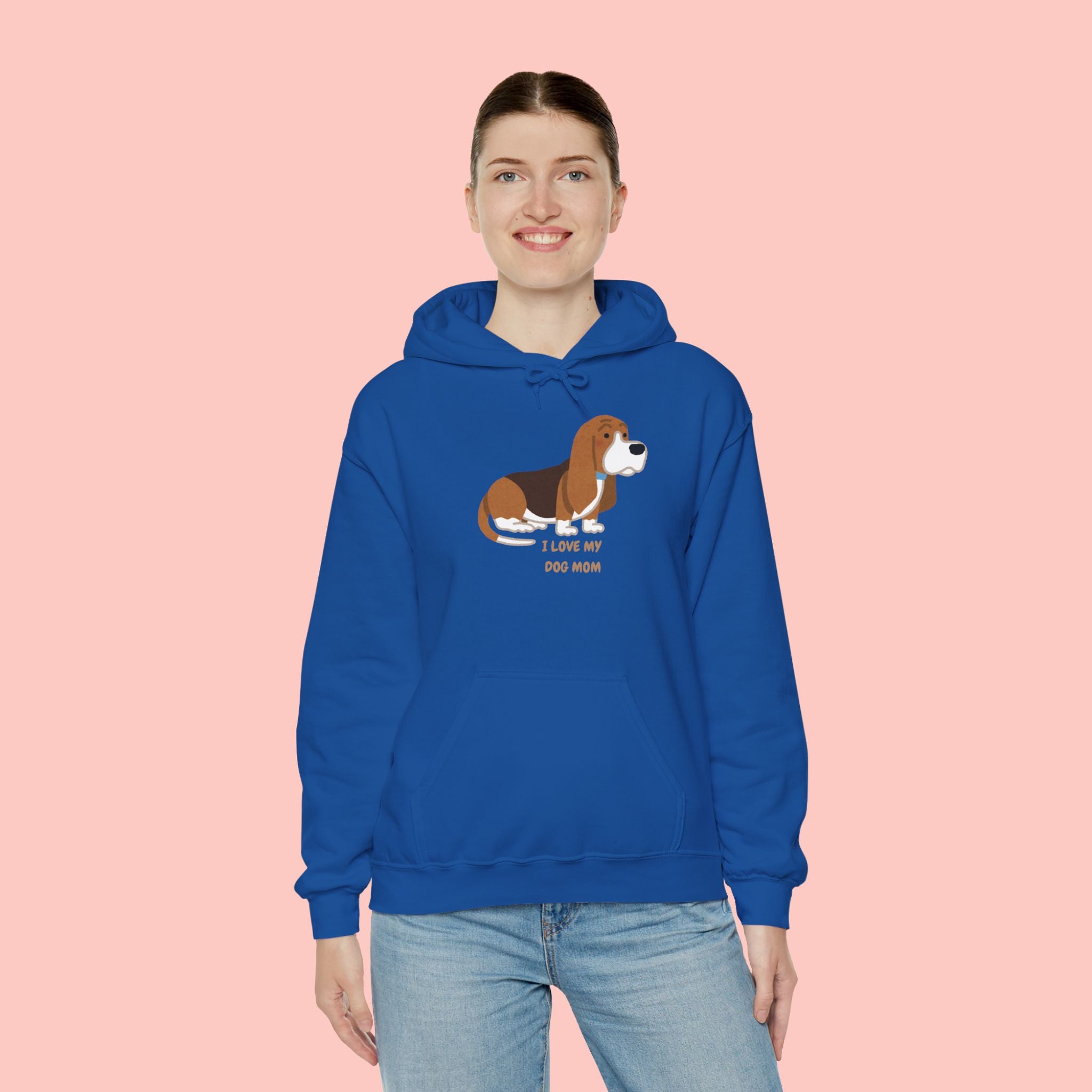 Dog Mom Hoodie — Cute Basset Hound I Love My Dog Mom Sweatshirt