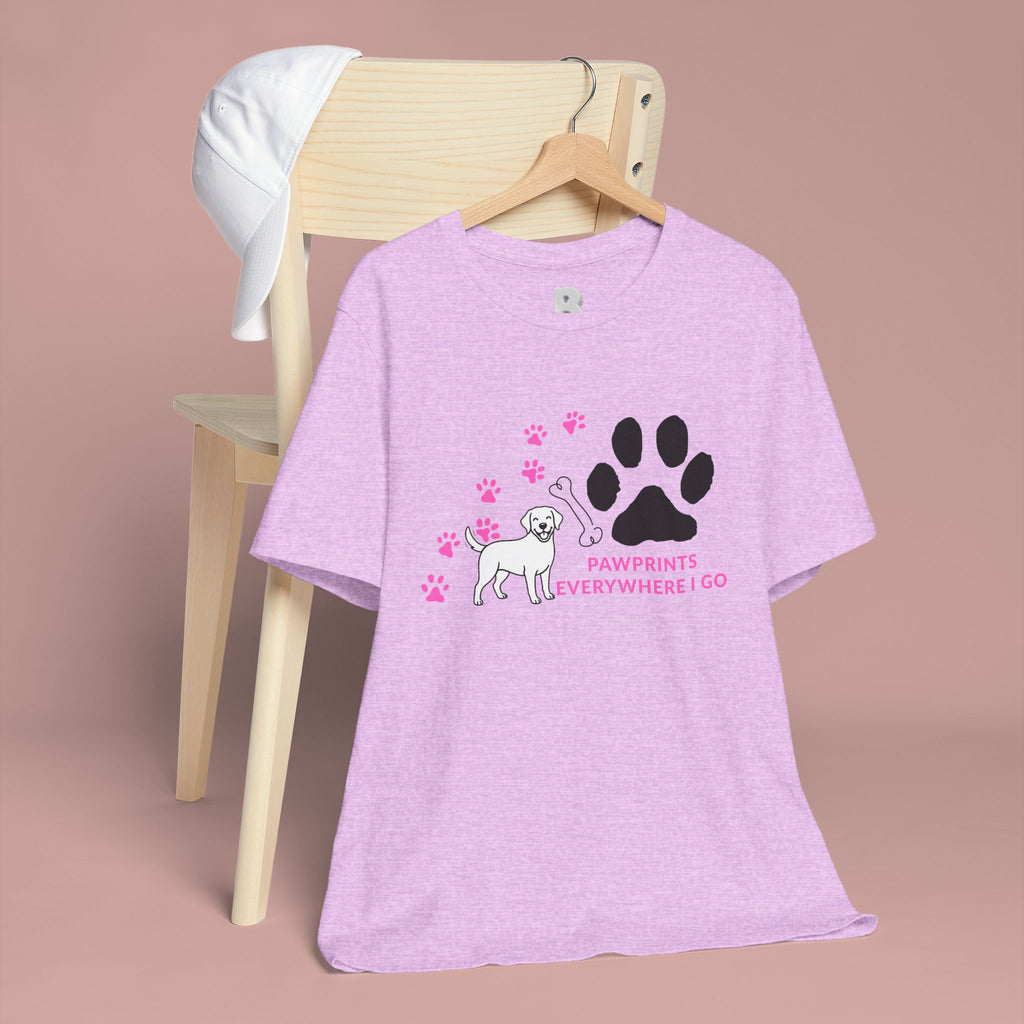 Dog Pawprint T-Shirt — "Pawprints Everywhere I Go" Cute Pet Lover Tee