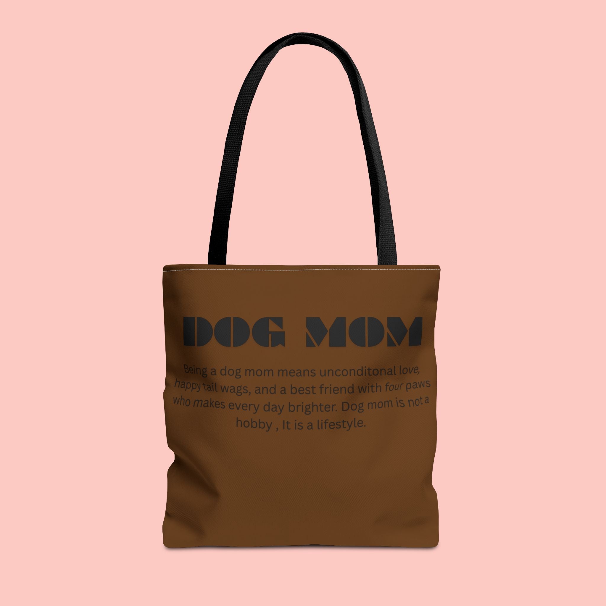Dog Mom Tote Bag - 'Dog Mom' Printed Canvas Carryall, Gift for Dog Lovers