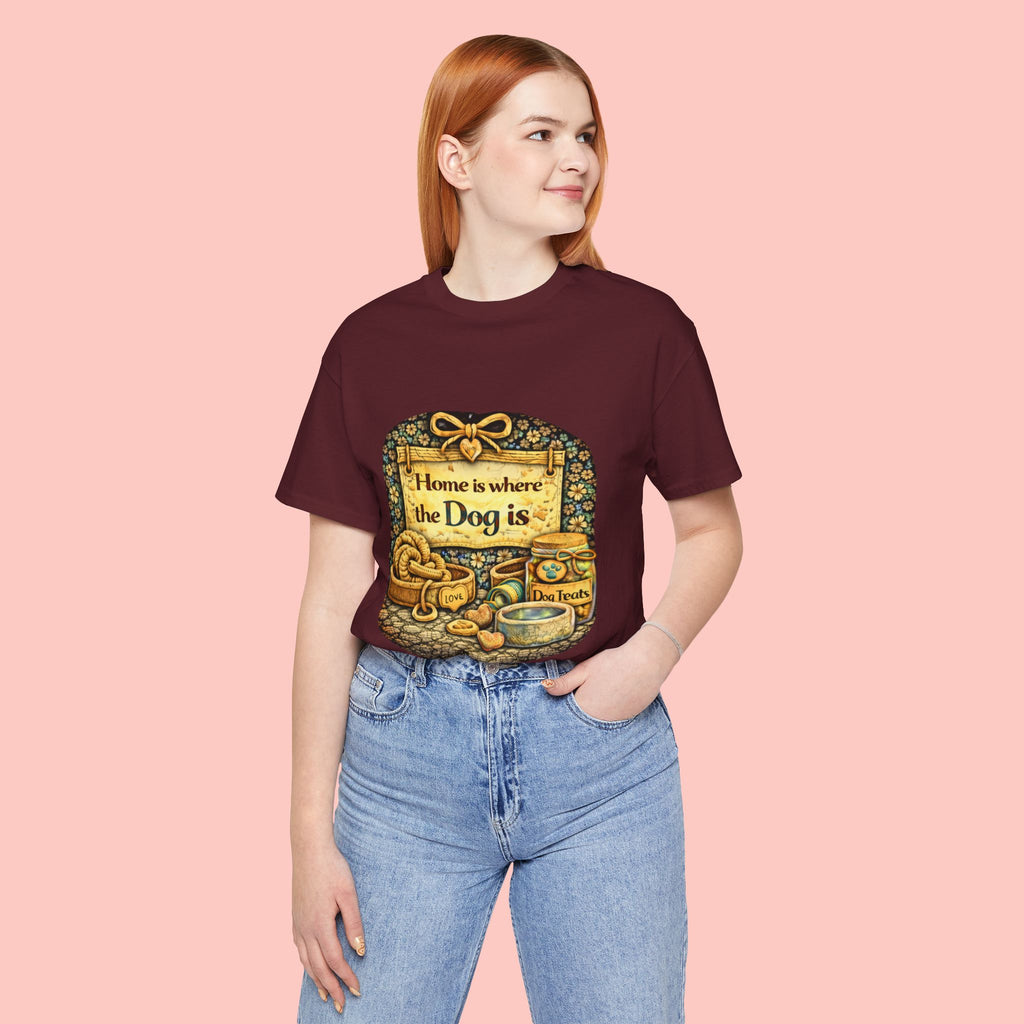 Home Is Where the Dog Is T-Shirt — Cozy Vintage Dog Lover Tee