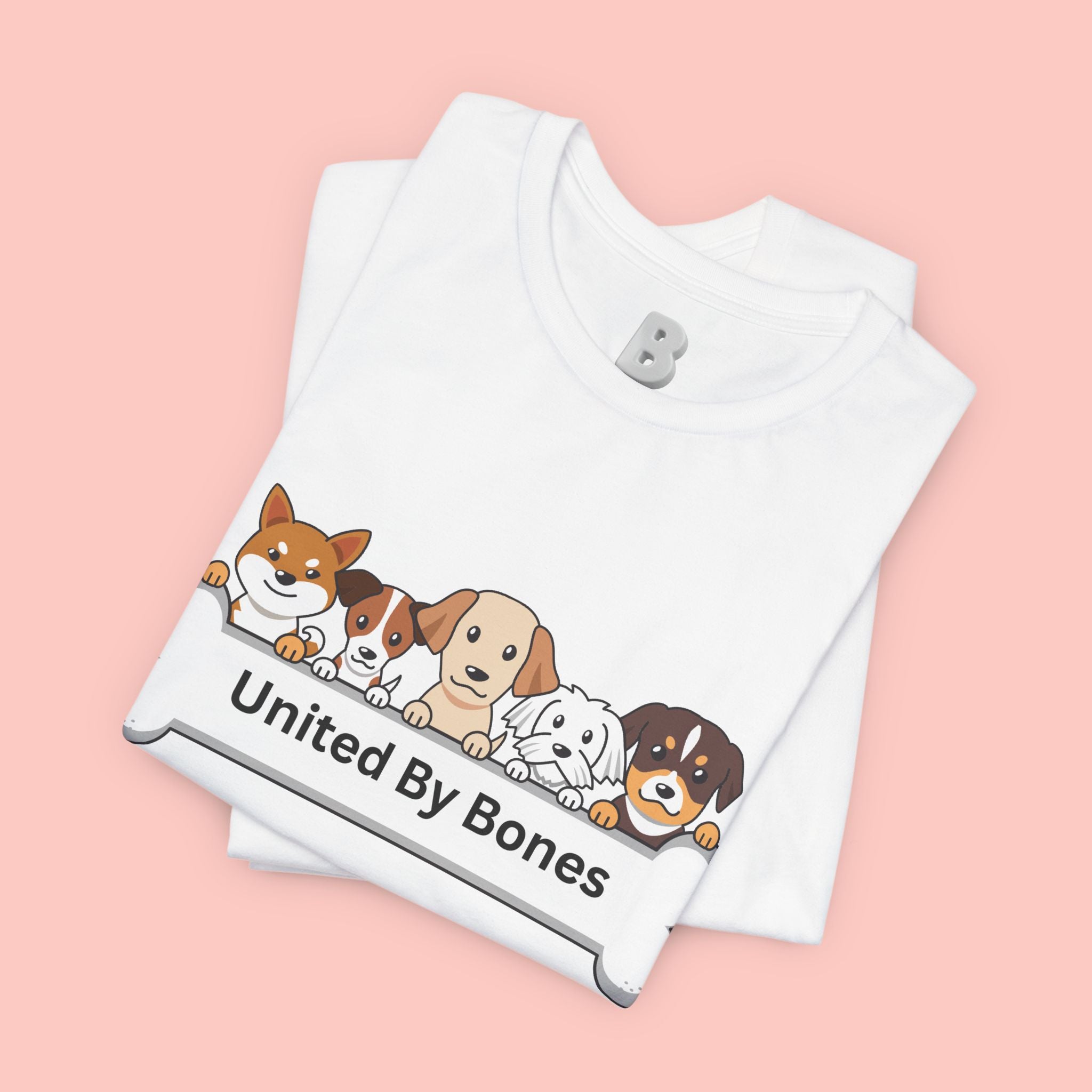 Dog Lover T‑Shirt — "United By Bones" Cute Cartoon Dogs Tee