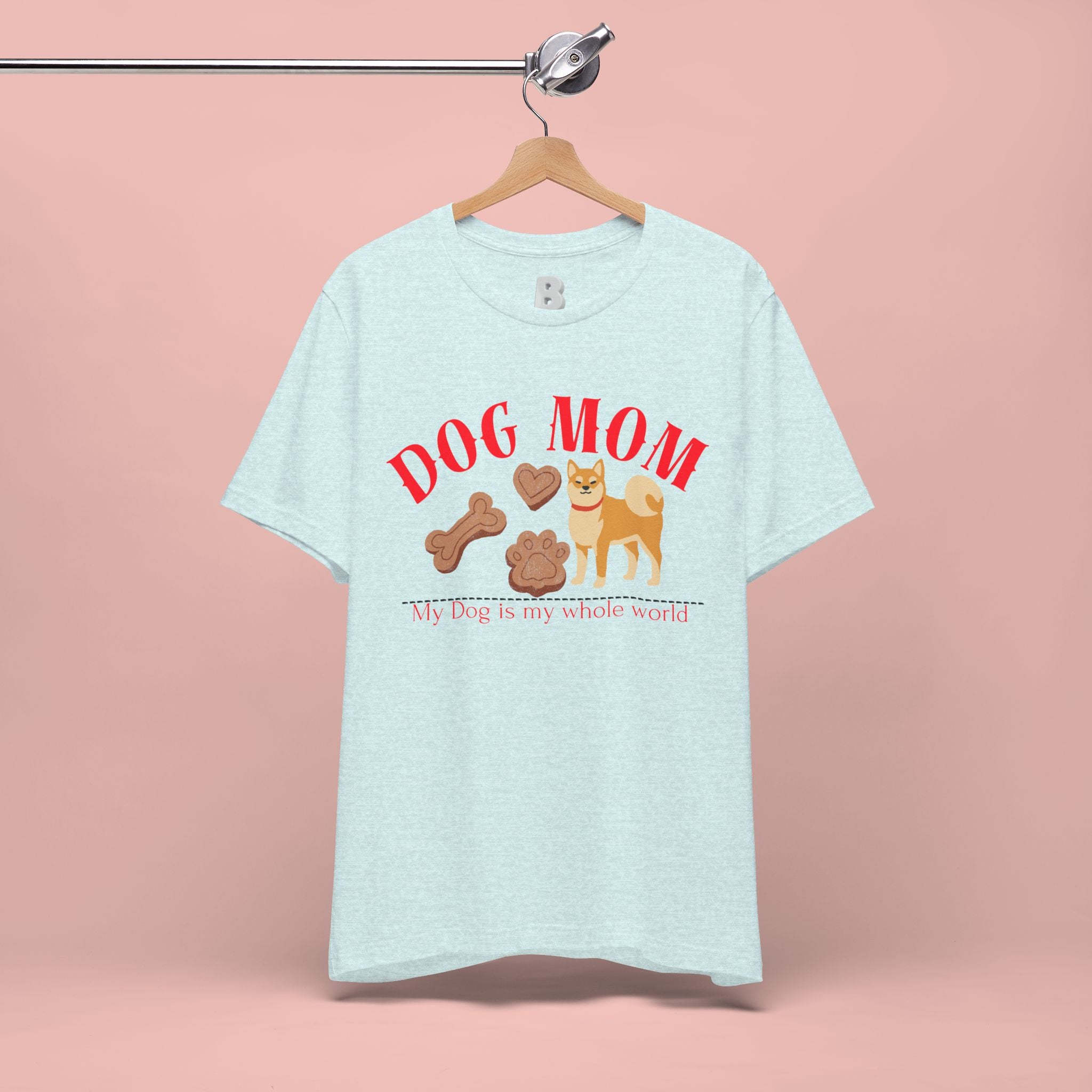 Dog Mom T-Shirt — Cute Shiba & Treats “My Dog Is My Whole World” Tee