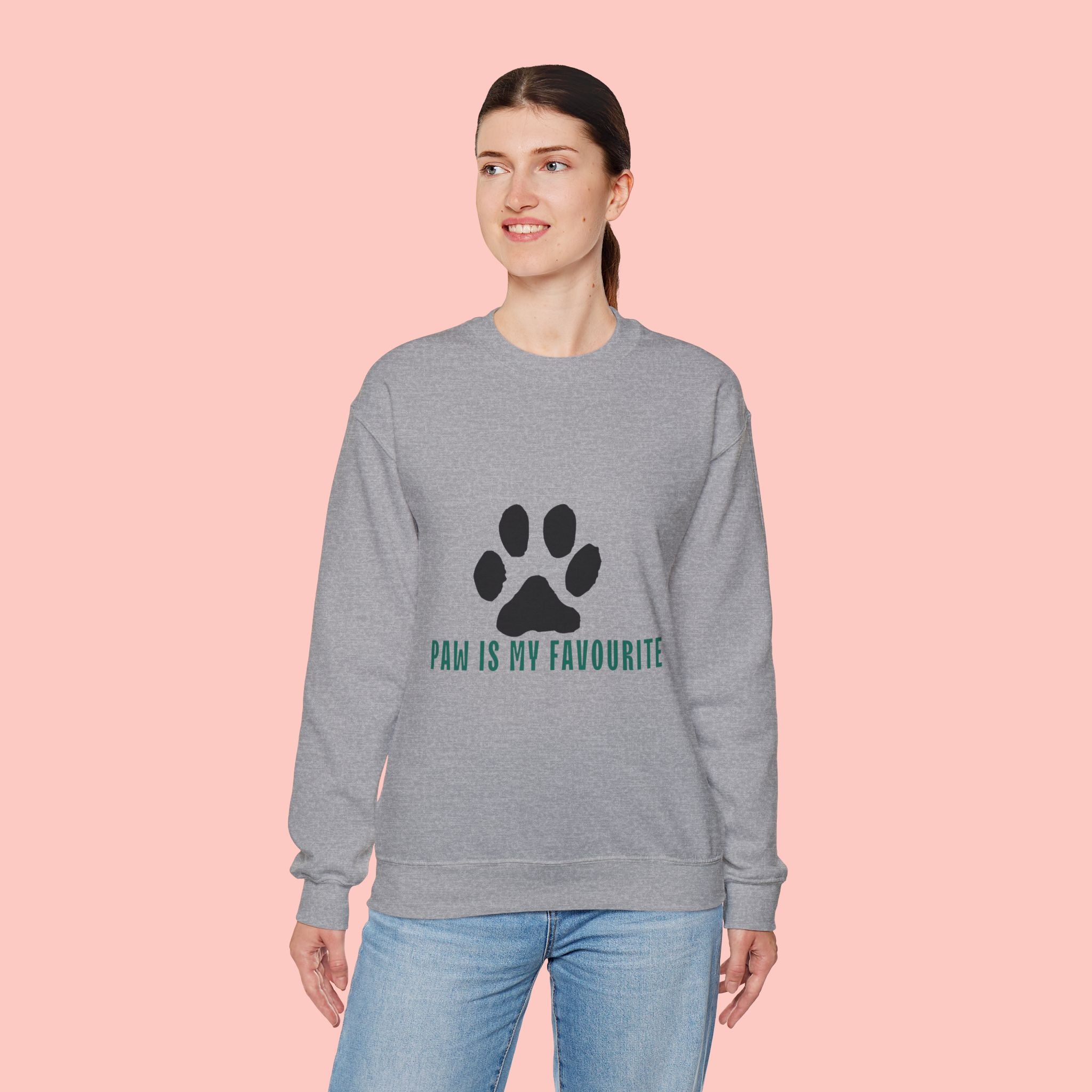 Paw Is My Favourite Sweatshirt – Cute Paw Print Crewneck for Dog & Cat Lovers