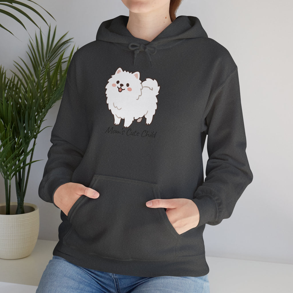Pomeranian 'Mom's Little Child' Hoodie – Cute White Dog Graphic Pullover