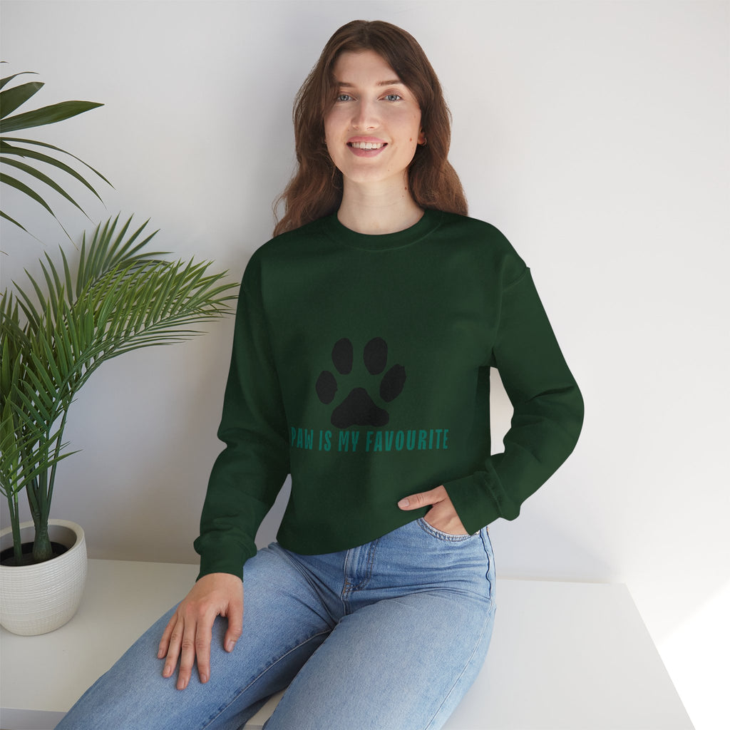 Paw Is My Favourite Sweatshirt – Cute Paw Print Crewneck for Dog & Cat Lovers