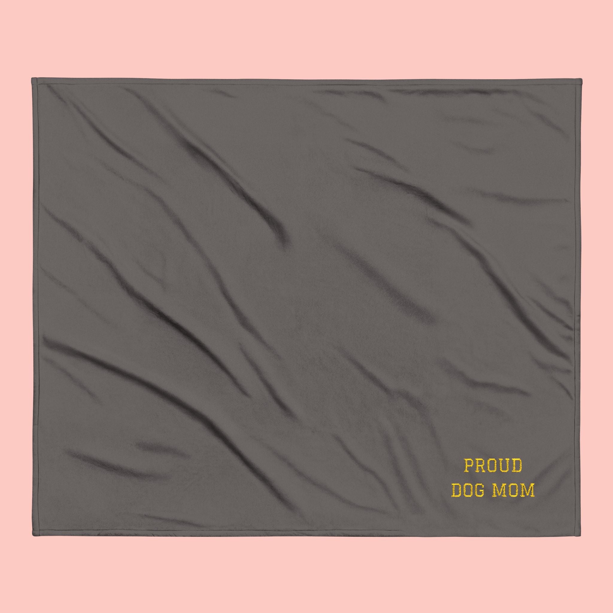 Proud Dog Mom Embroidered Sherpa Blanket
