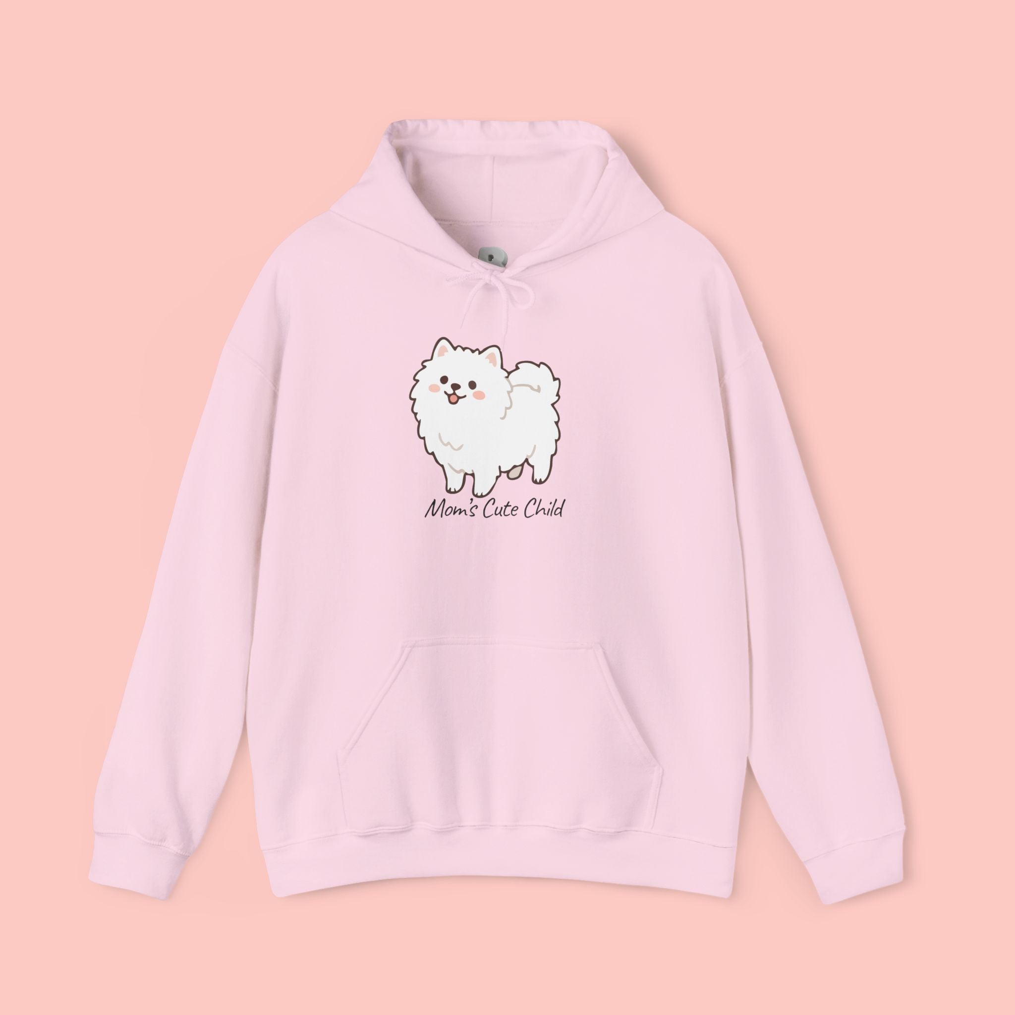 Pomeranian 'Mom's Little Child' Hoodie – Cute White Dog Graphic Pullover