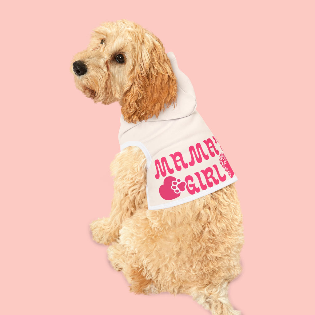 Pet Hoodie — "Mama’s Girl" Pink Heart Puppy Hoodie