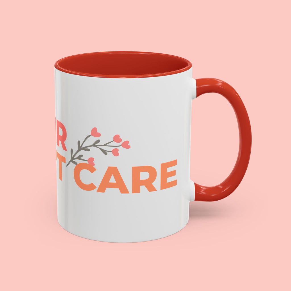 Accent Coffee Mug - "Growing Hair I Don't Care" Floral Script Coffee Mug