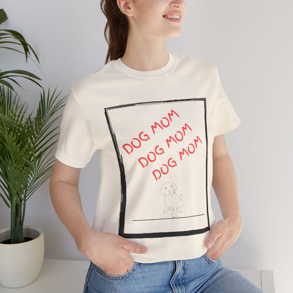 Dog Mom Graphic Tee — 'Dog Mom Dog Mom Dog Mom' Casual Pet Lover T-Shirt