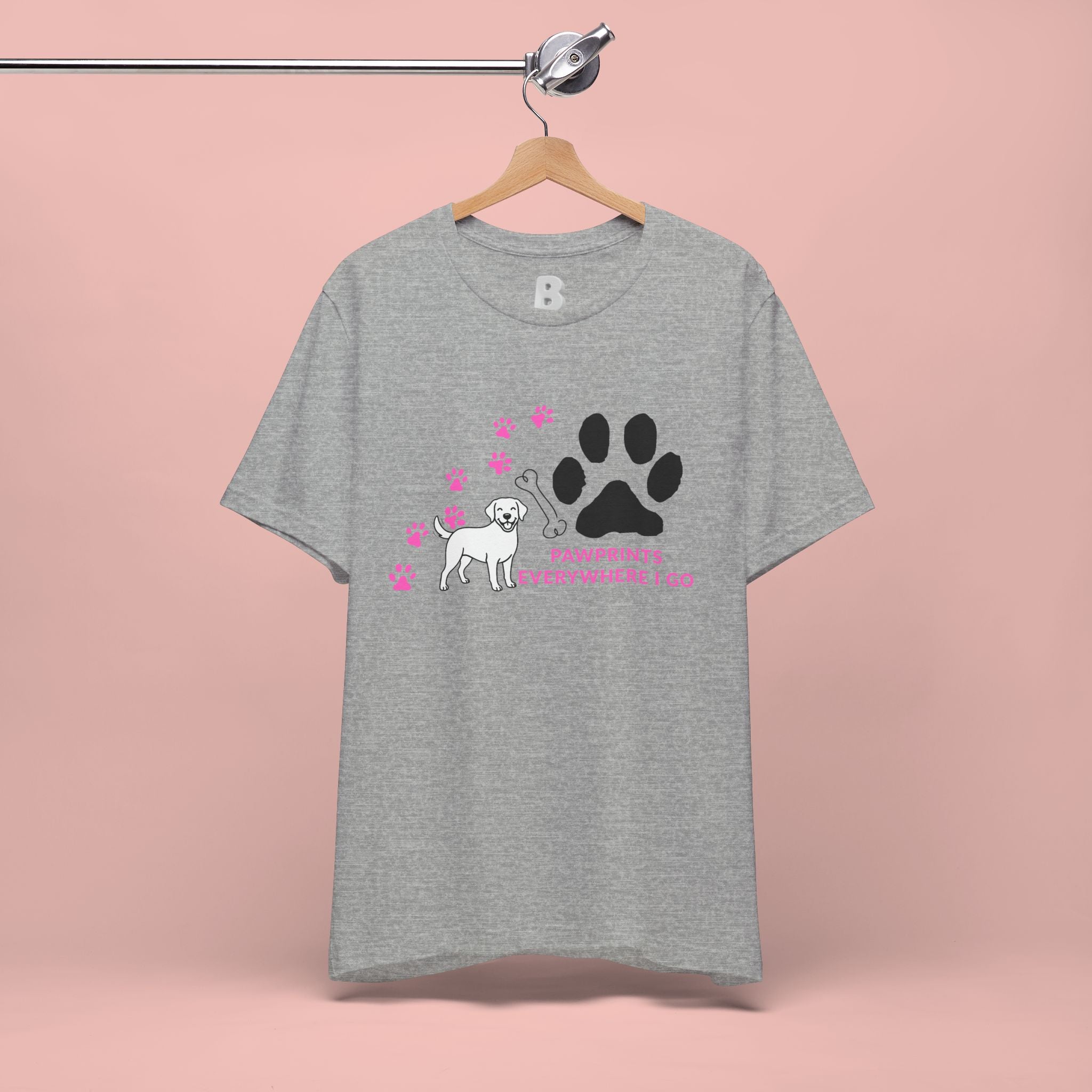 Dog Pawprint T-Shirt — "Pawprints Everywhere I Go" Cute Pet Lover Tee
