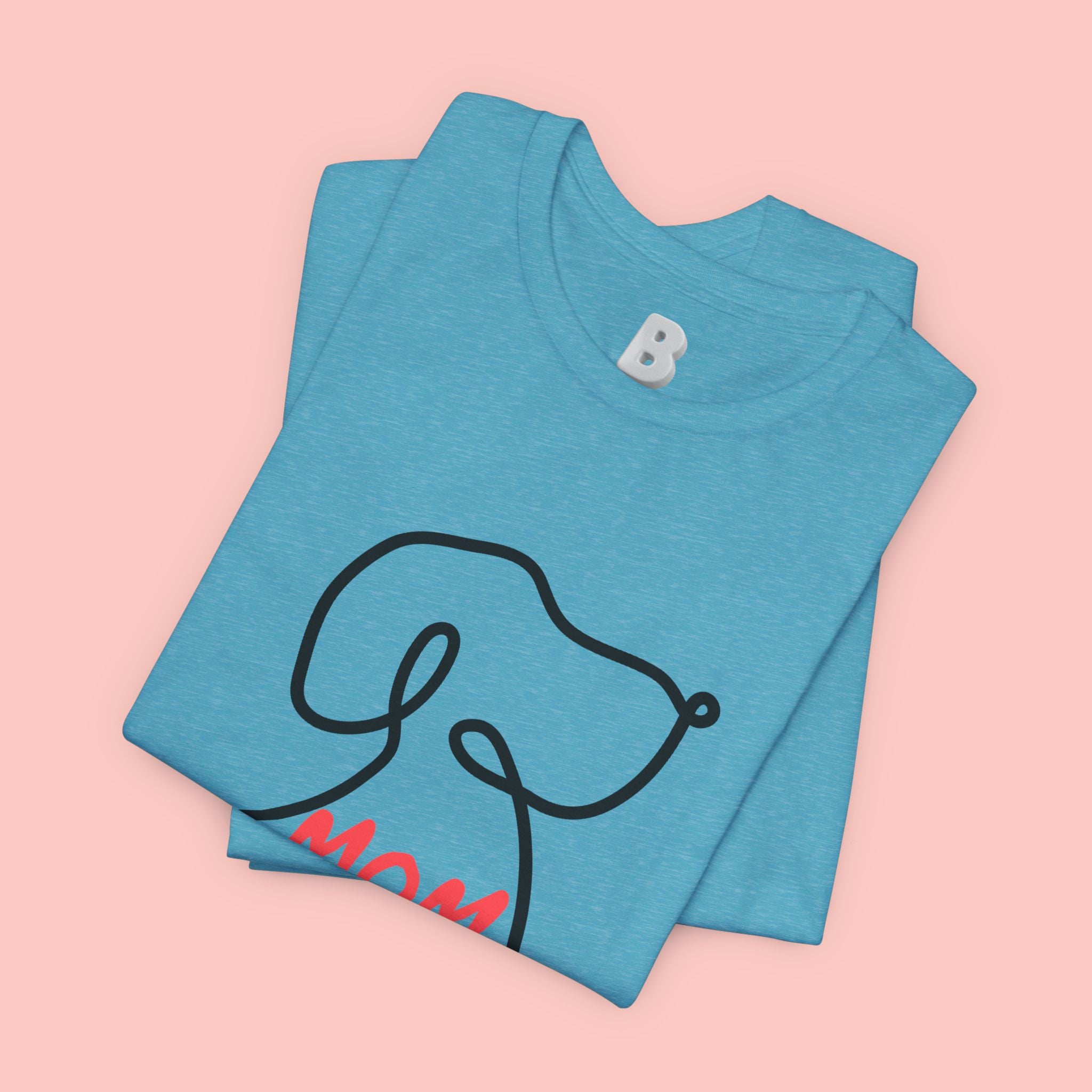 Mom Dog T-Shirt — Minimal Line Art Puppy Tee for Dog Moms, Mother's Day Gift