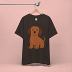 Dachshund Puppy Graphic T-Shirt — Cute Brown Dog Tee
