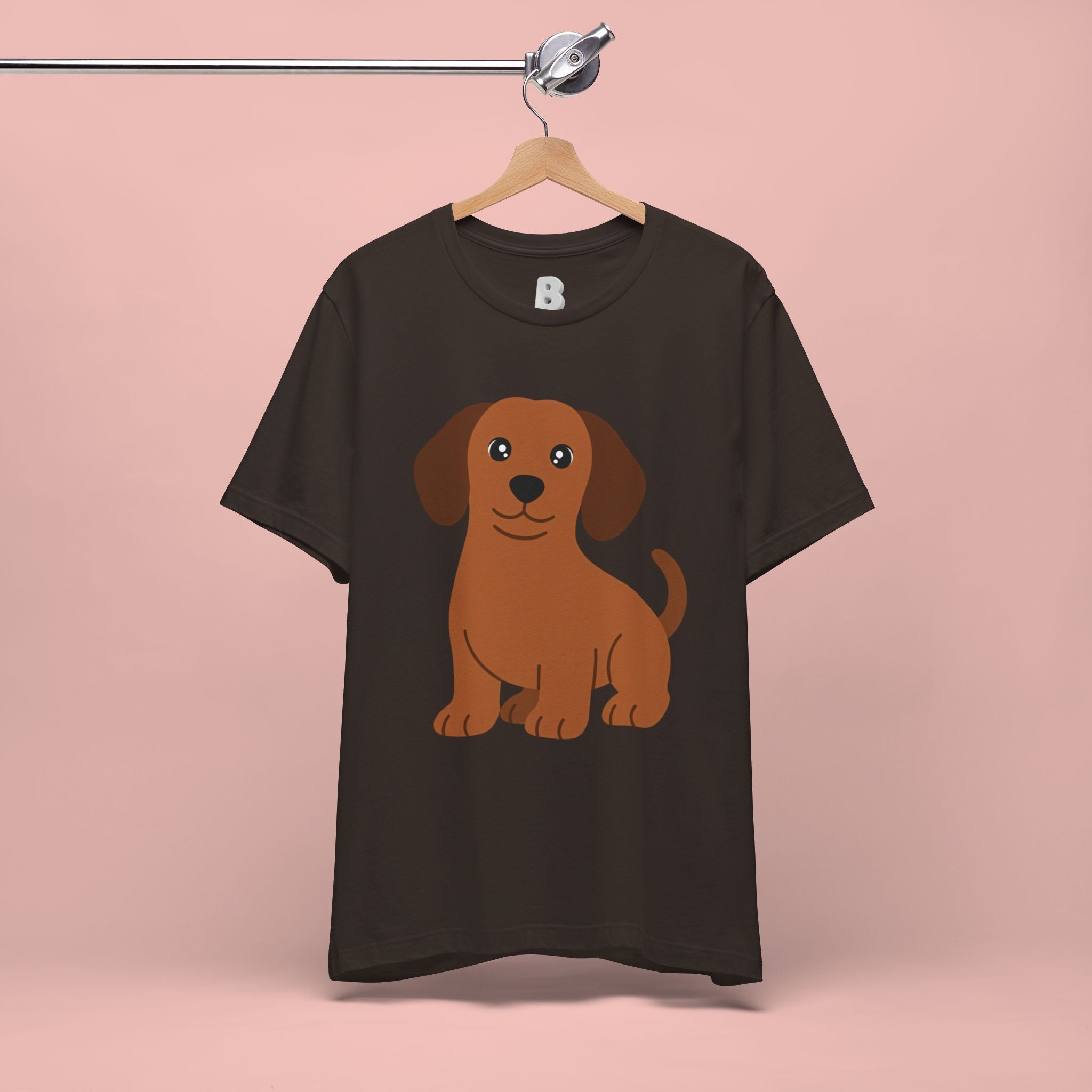Dachshund Puppy Graphic T-Shirt — Cute Brown Dog Tee