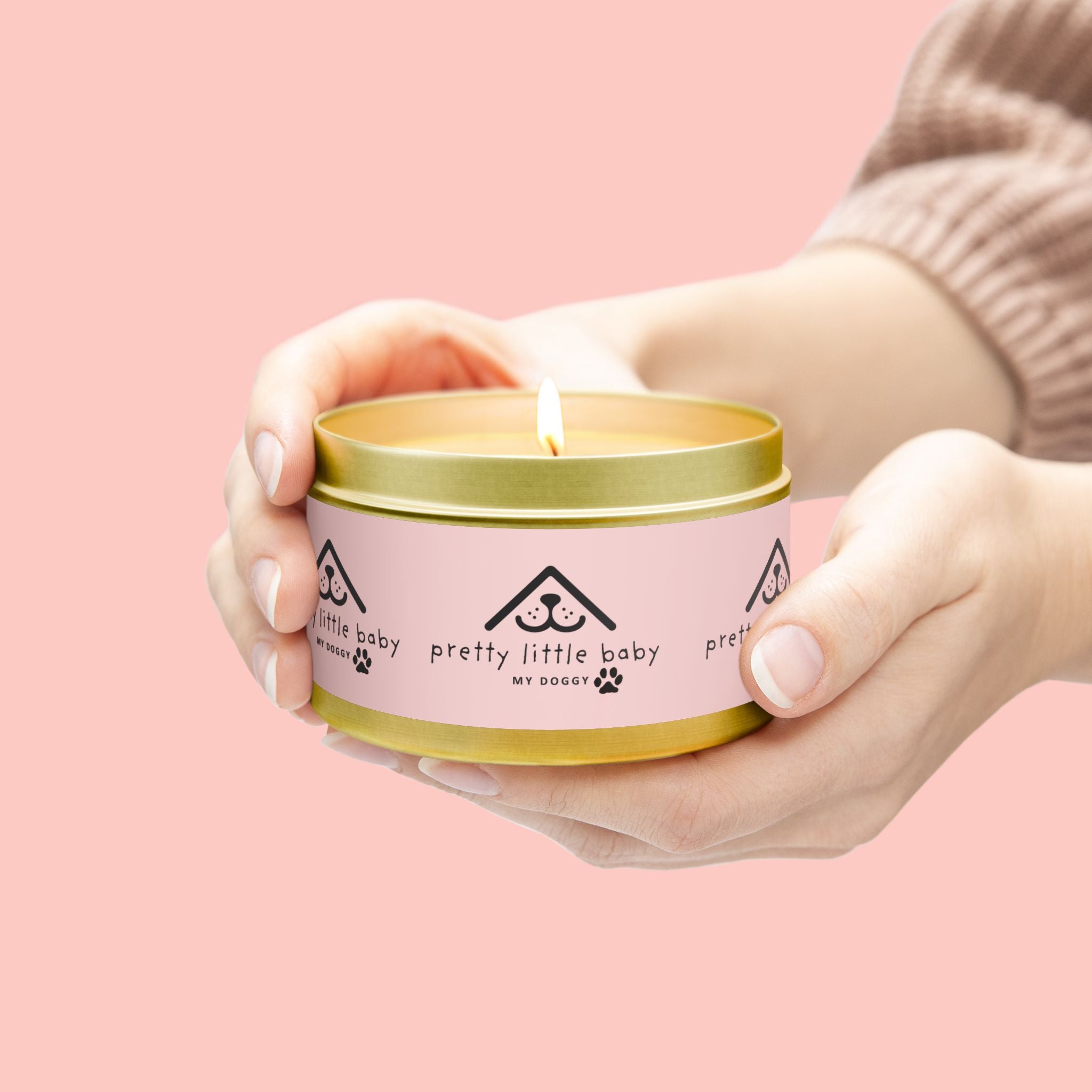Tin Candle — "Pretty Little Baby" Scented Tin Candle (Pet-Themed Gift)