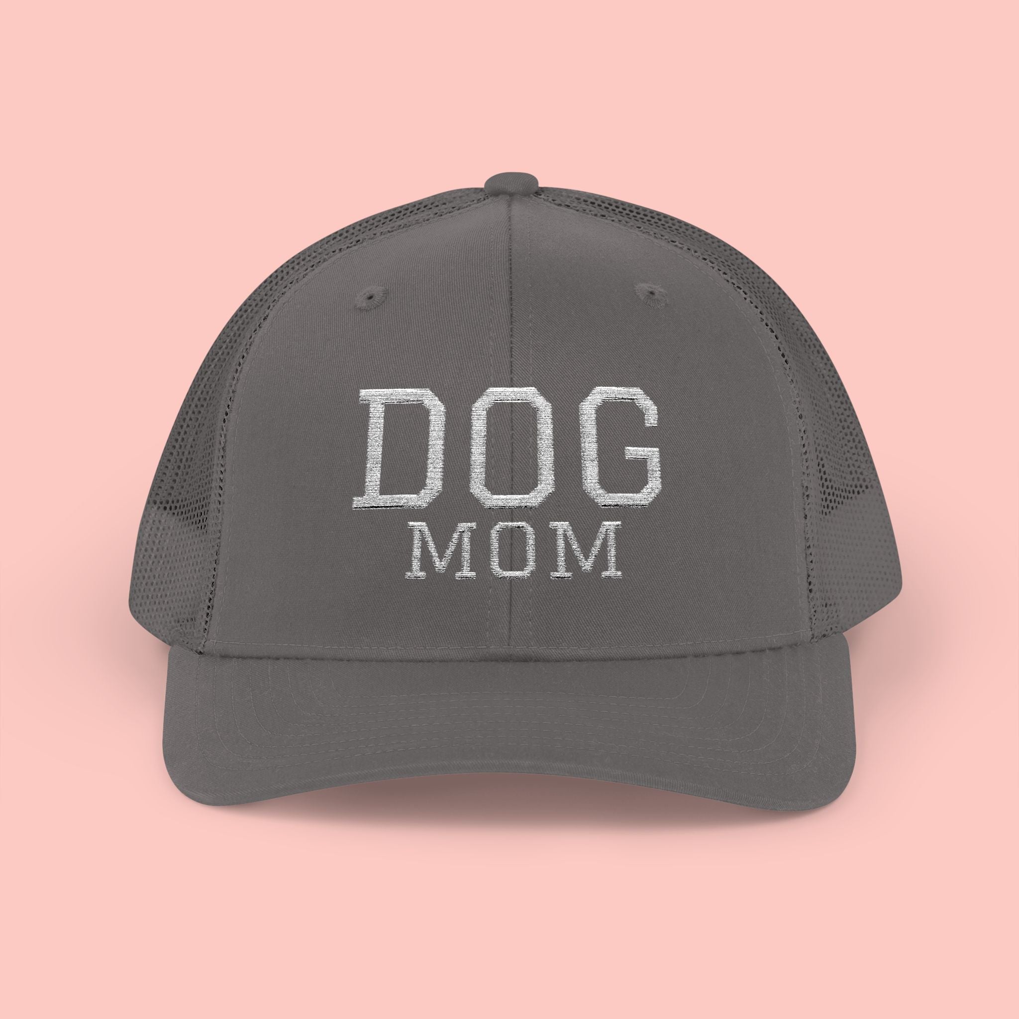 Dog Mom Trucker Cap — Rhinestone Lettering Snapback Hat