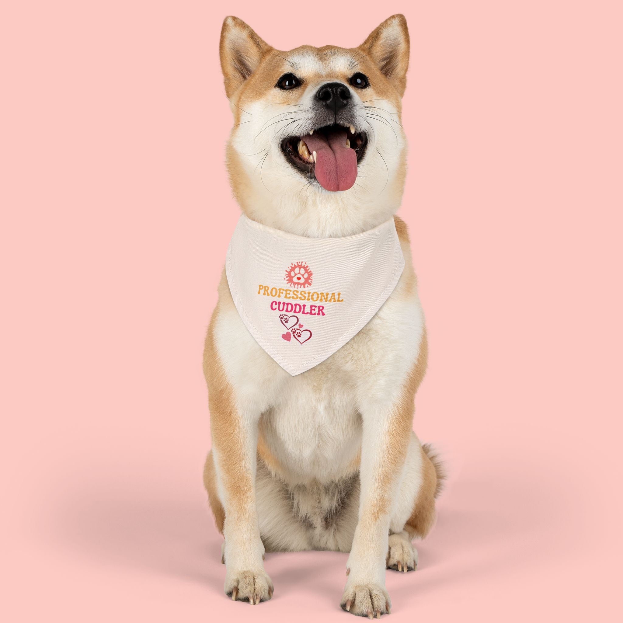 Pet Bandana — "Professional Cuddler" Cute Dog & Cat Collar Accessory