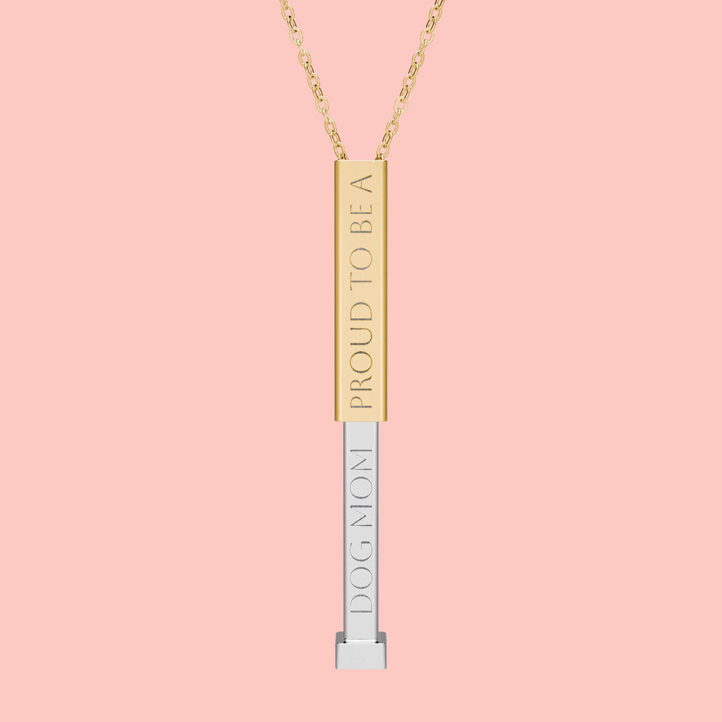 Hidden Message Sliding Bar Necklace — Engravable Secret Message Pendant