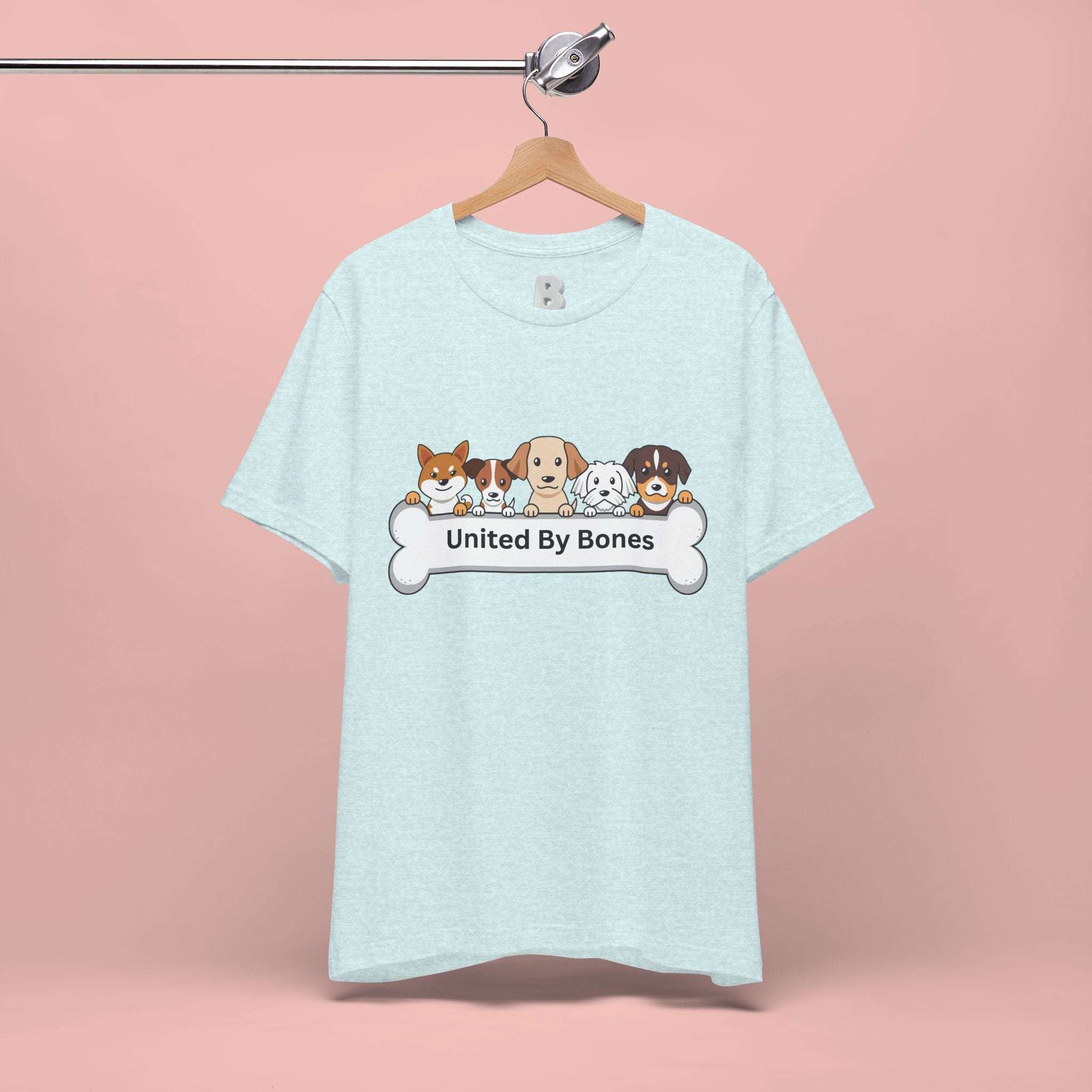 Dog Lover T‑Shirt — "United By Bones" Cute Cartoon Dogs Tee