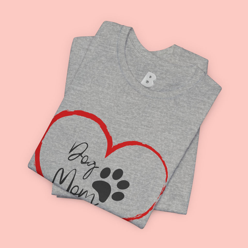 Dog Mom Heart Paw T‑Shirt