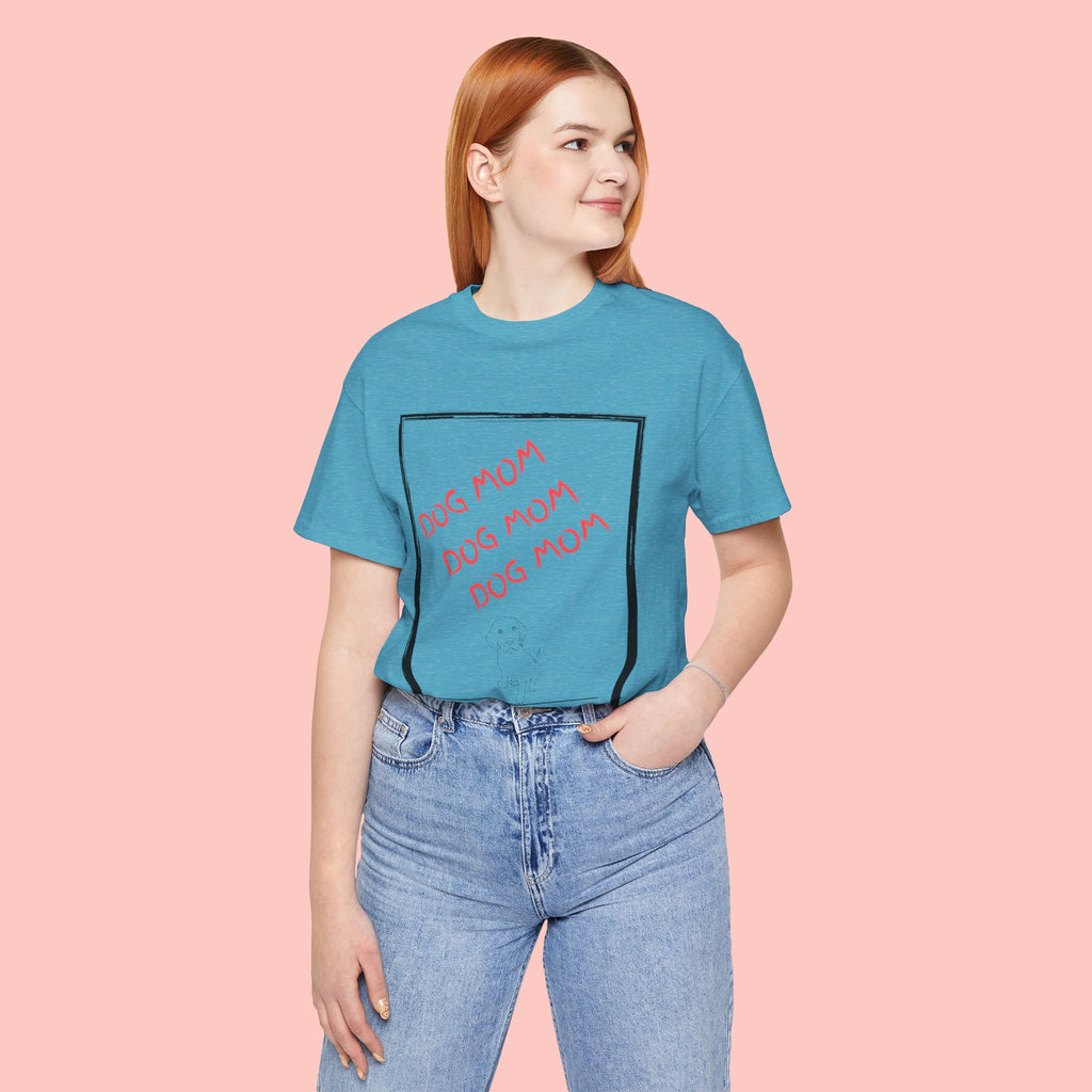 Dog Mom Graphic Tee — 'Dog Mom Dog Mom Dog Mom' Casual Pet Lover T-Shirt