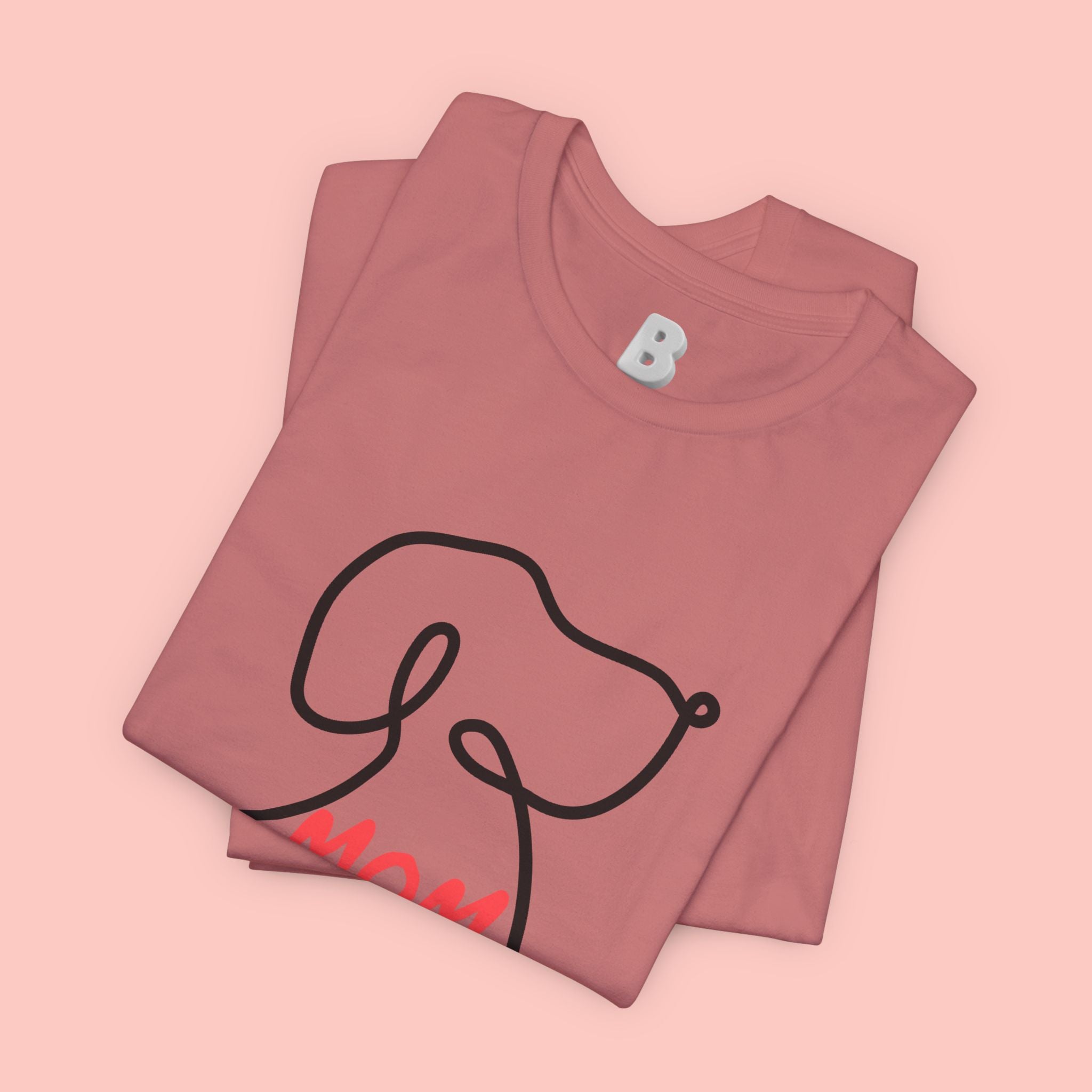Mom Dog T-Shirt — Minimal Line Art Puppy Tee for Dog Moms, Mother's Day Gift