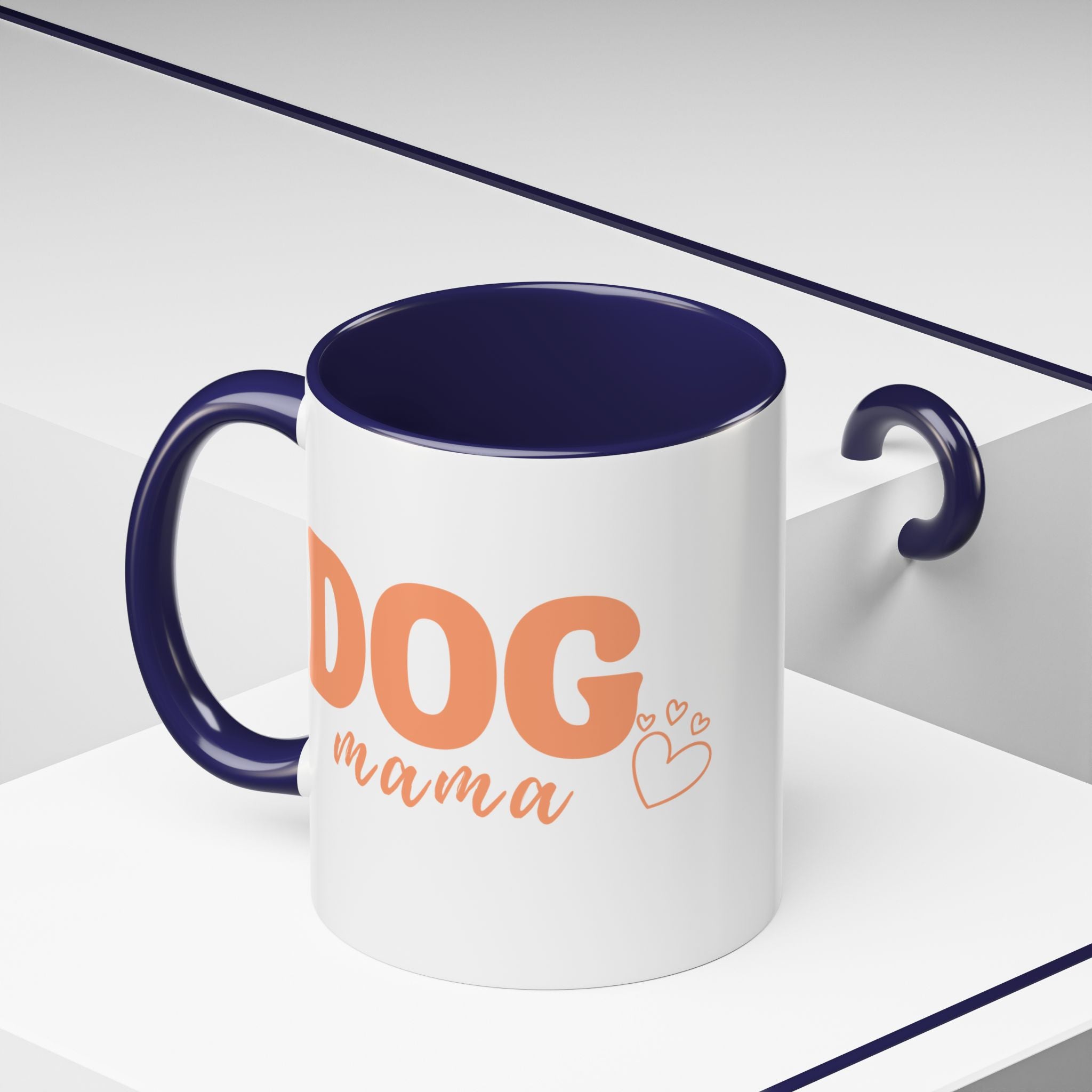 Dog Mama Coffee Mug — Cute Heart Accent Ceramic Mug (11/15 oz)