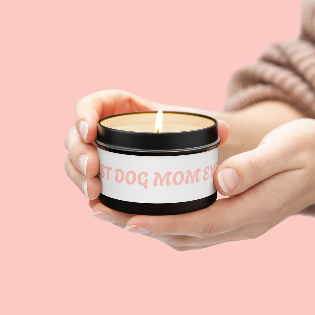 Tin Candle — "Best Dog Mom Ever" Scented Tin Candle | Gift for Dog Lovers