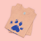 Dog Mom Paw Print T-Shirt — Distressed Blue Design